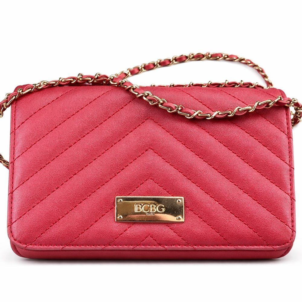 ✨ BCBG Paris Quilted Red Chain Crossbody / Wallet on Chain‎